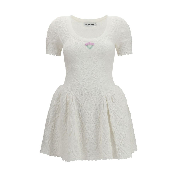 Self-Portrait White Polyester Casual Dress