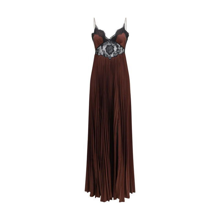 Self-Portrait Brown Polyester Casual Dress