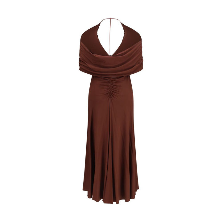 Self-Portrait Brown Viscose Casual Dress