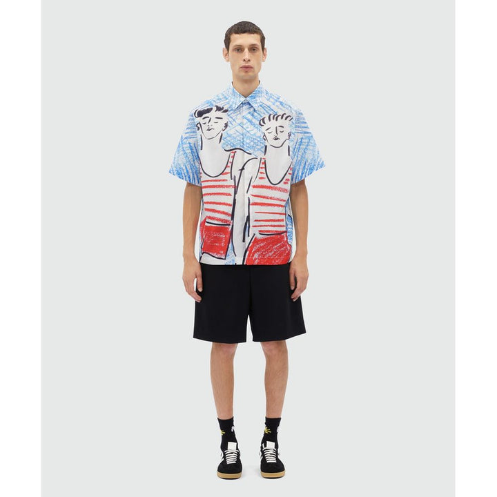 MSGM Blue Cotton Blouse