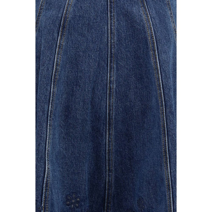 Self-Portrait Blue Cotton Casual Dress