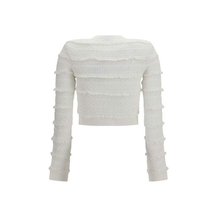 Self-Portrait White Viscose Cardigan