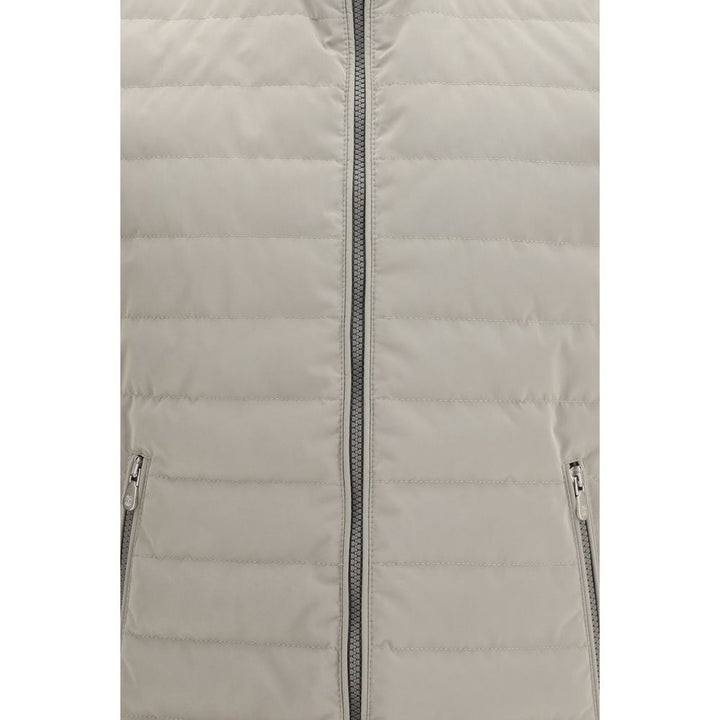 Brunello Cucinelli Gray Polyester Sleveless Jacket