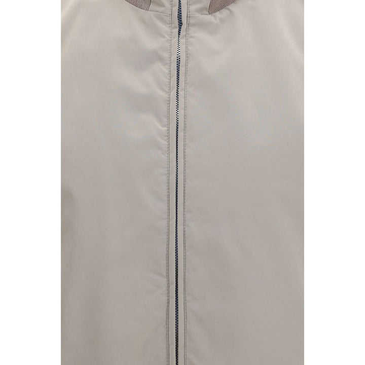Brunello Cucinelli Gray Polyester Sleveless Jacket