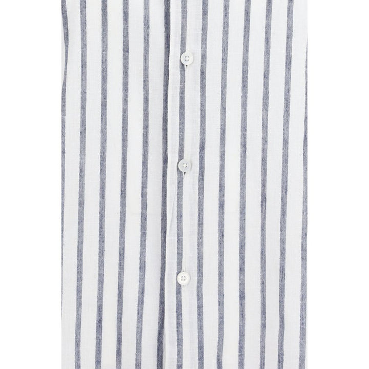 Brooksfield Blue Cotton Pattern Shirt