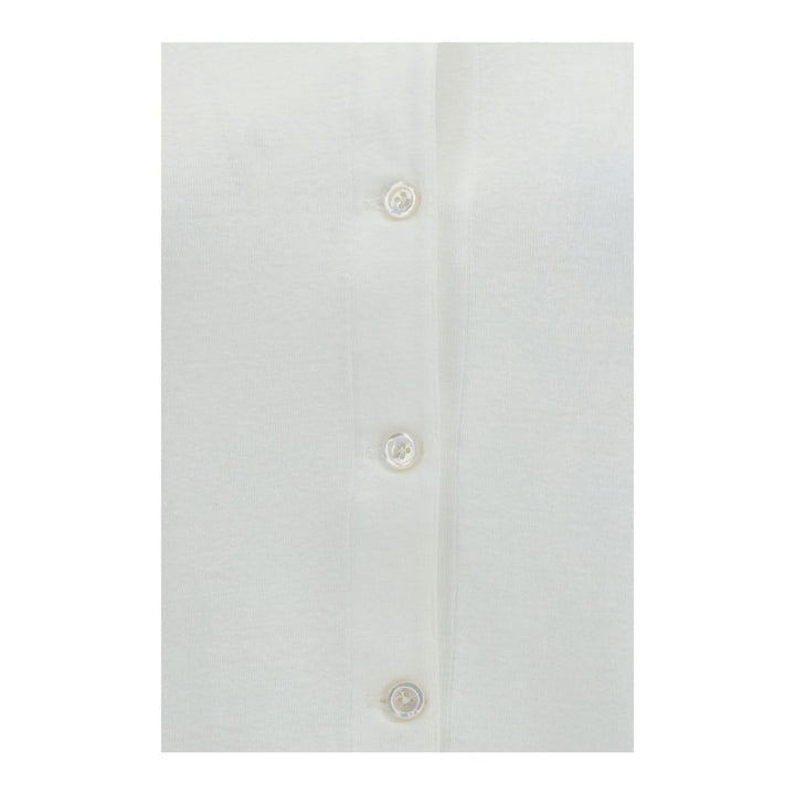 The Row White Cotton Cardigan