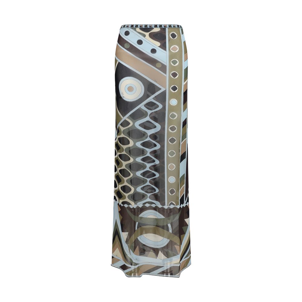 Emilio Pucci Bicolor Polyamide Long Skirt