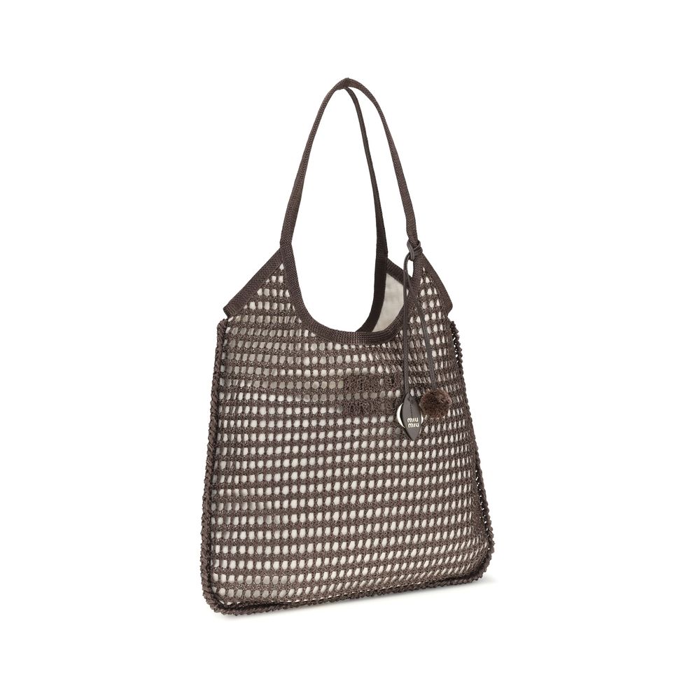 Miu Miu Brown Viscose Shoulder Bag