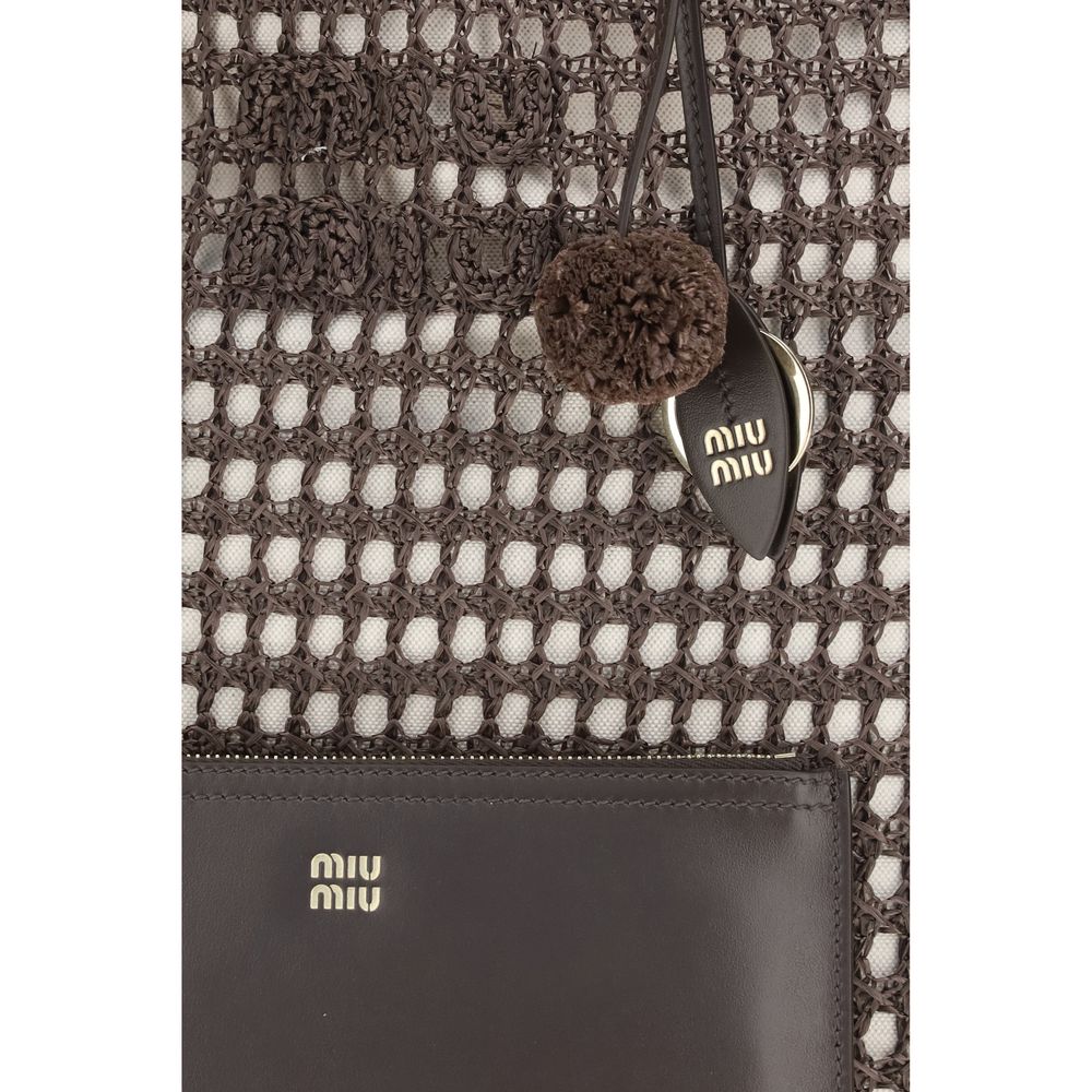 Miu Miu Brown Viscose Shoulder Bag