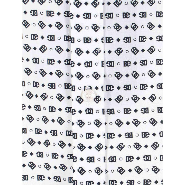 Dolce & Gabbana White Cotton Pattern Shirt