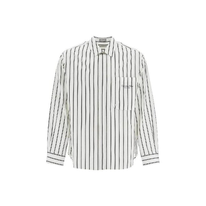 Dior White Cotton Pattern Shirt