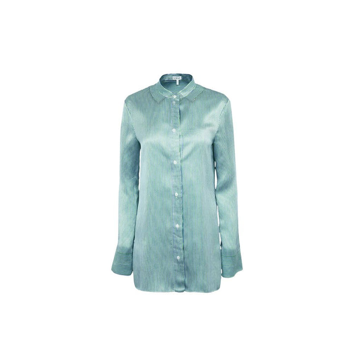 Loewe Blue Silk Pattern Shirt