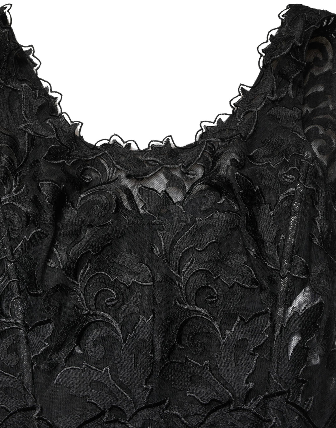 Dolce & Gabbana Black Lace Full Length Evening Gown Dress