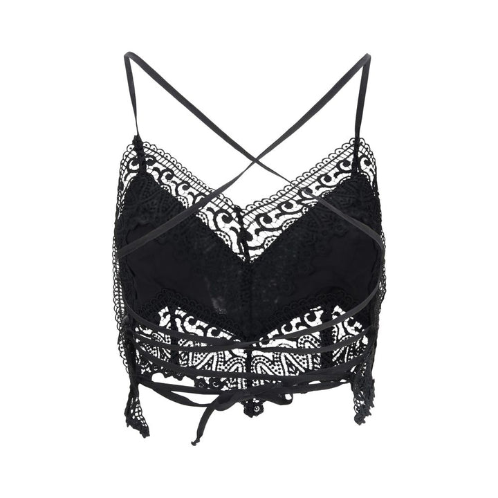 Charo Ruiz Black Cotton Sleeveles T-Shirt