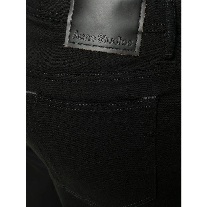 Acne Studios Black Cotton Straight-Leg Jeans