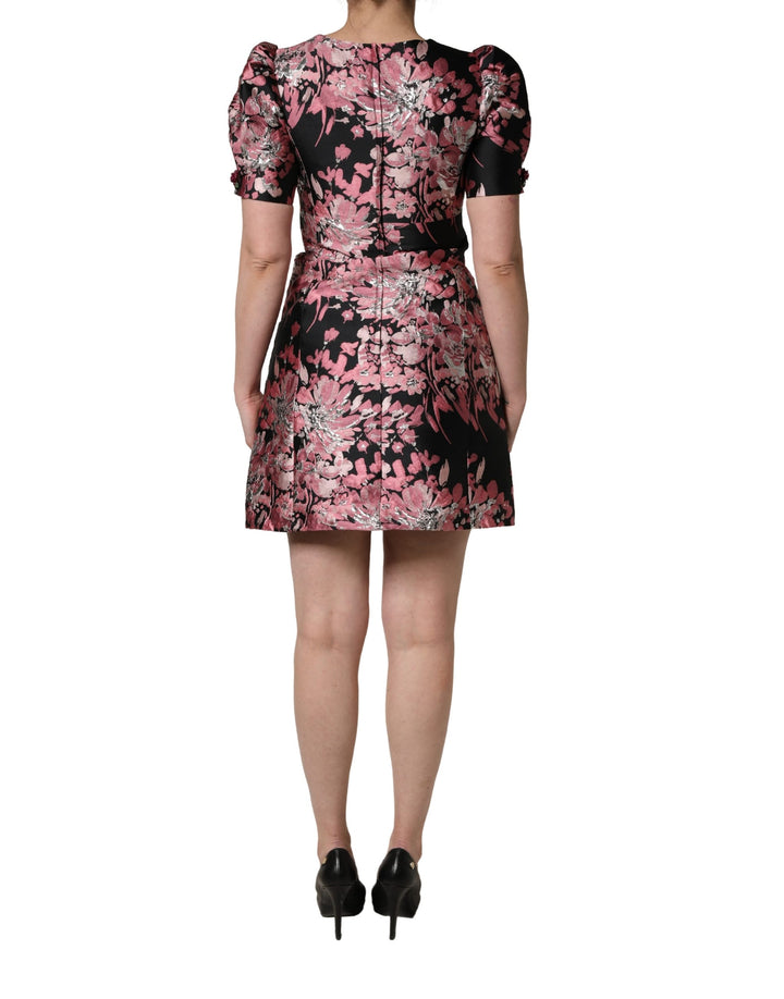 Dolce & Gabbana Multicolor Floral Brocade A-line Mini Dress