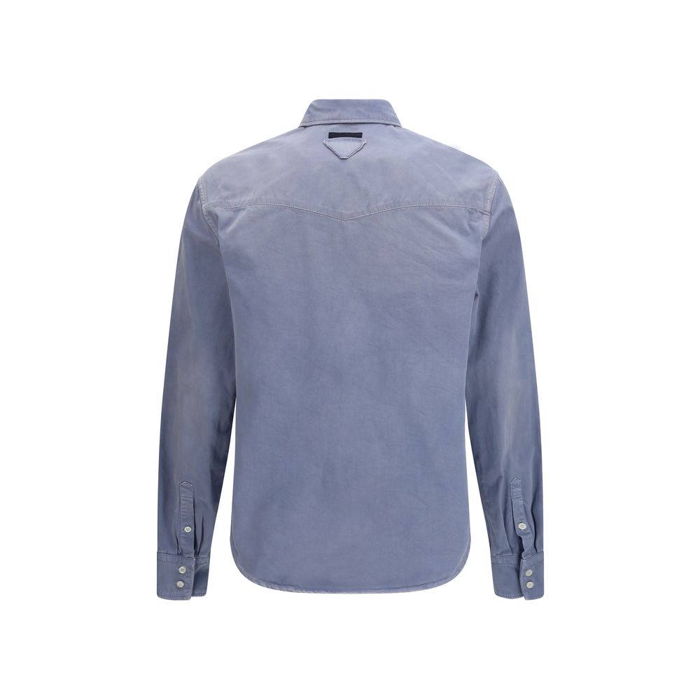 Prada Blue Cotton Shirt