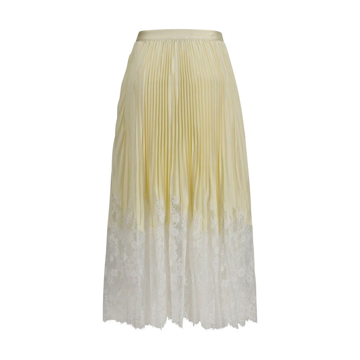 Self-Portrait Bicolor Polyester Midi Skirt