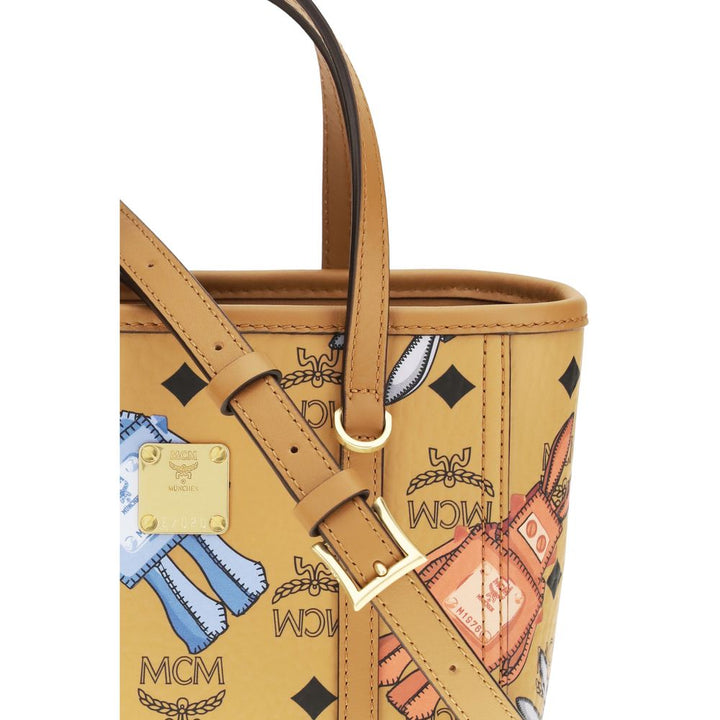 MCM Beige Fabric Shoulder Bag