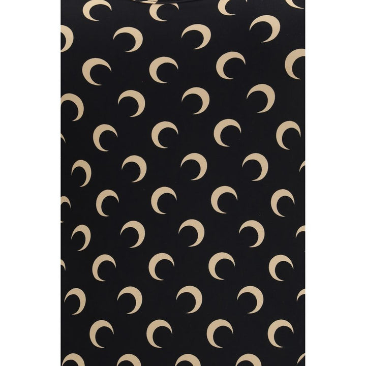 Marine Serre Black Polyamide One-Piece Swimsuit