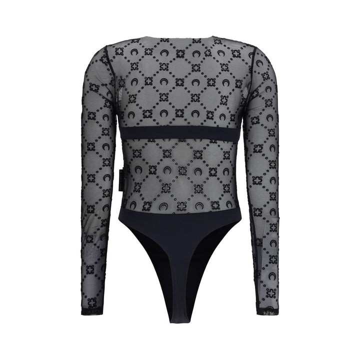 Marine Serre Black Polyamide Bodysuit