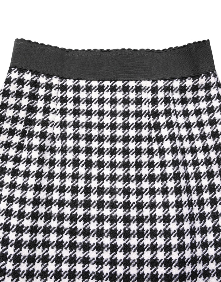 Dolce & Gabbana Black White Houndstooth HighWaist Mini Skirt