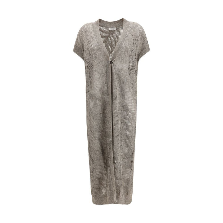 Brunello Cucinelli Beige Linen Cardigan