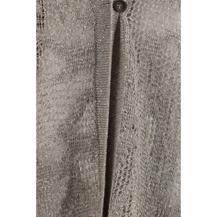Brunello Cucinelli Beige Linen Cardigan