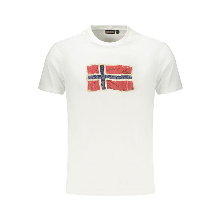 Napapijri White Cotton Men's T-Shirt
