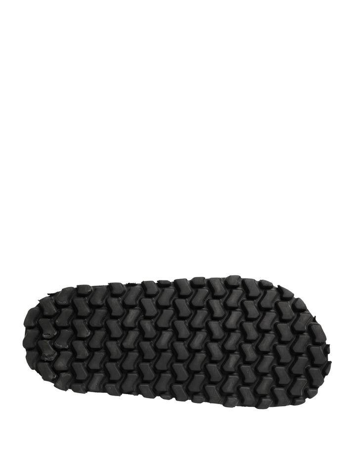 Dolce & Gabbana Black Ruching Detail Flats Men Sandals Shoes