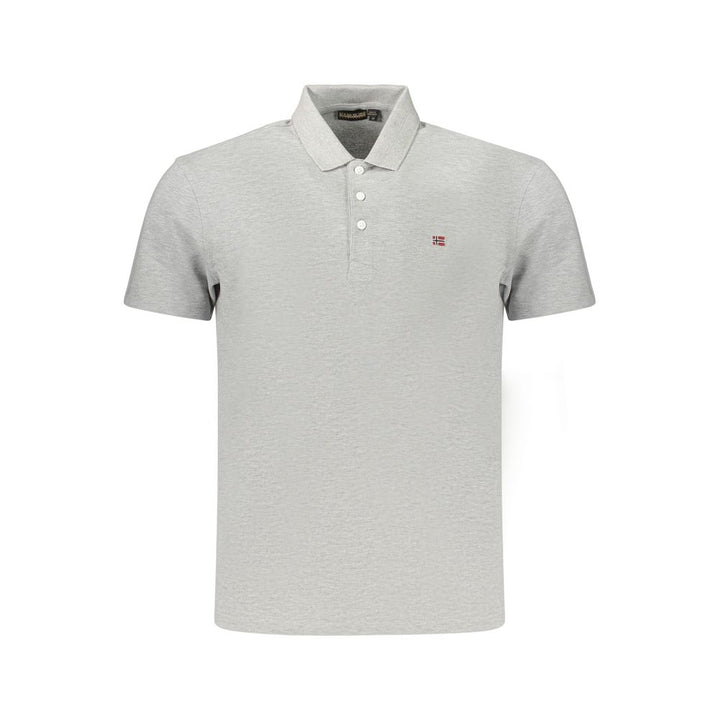 Napapijri Gray Cotton Men's Polo Shirt