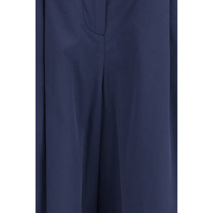 Max Mara Blue Cotton Casual Pants