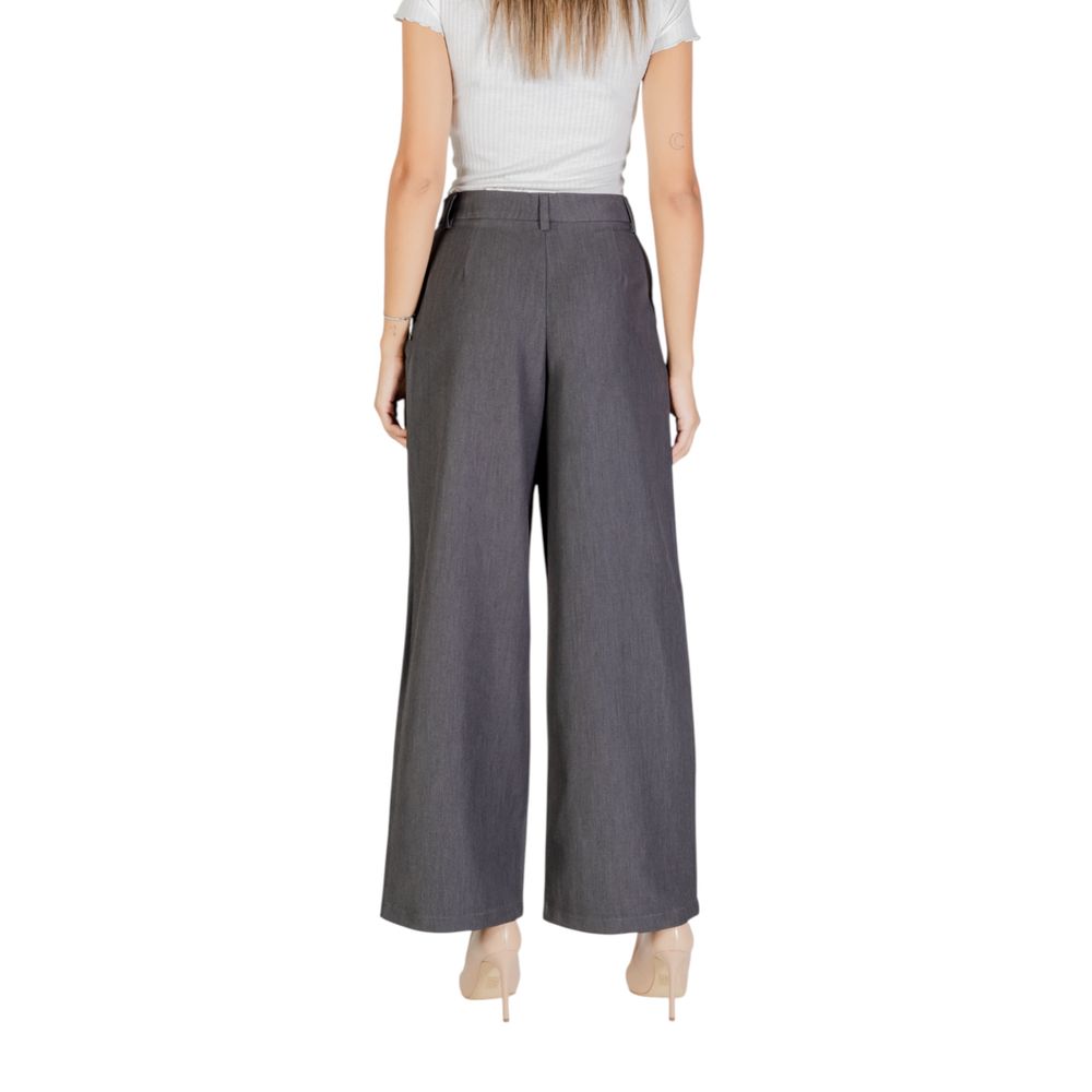 Only Gray Polyester Casual Pants