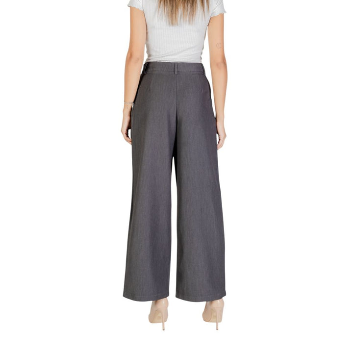 Only Gray Polyester Casual Pants