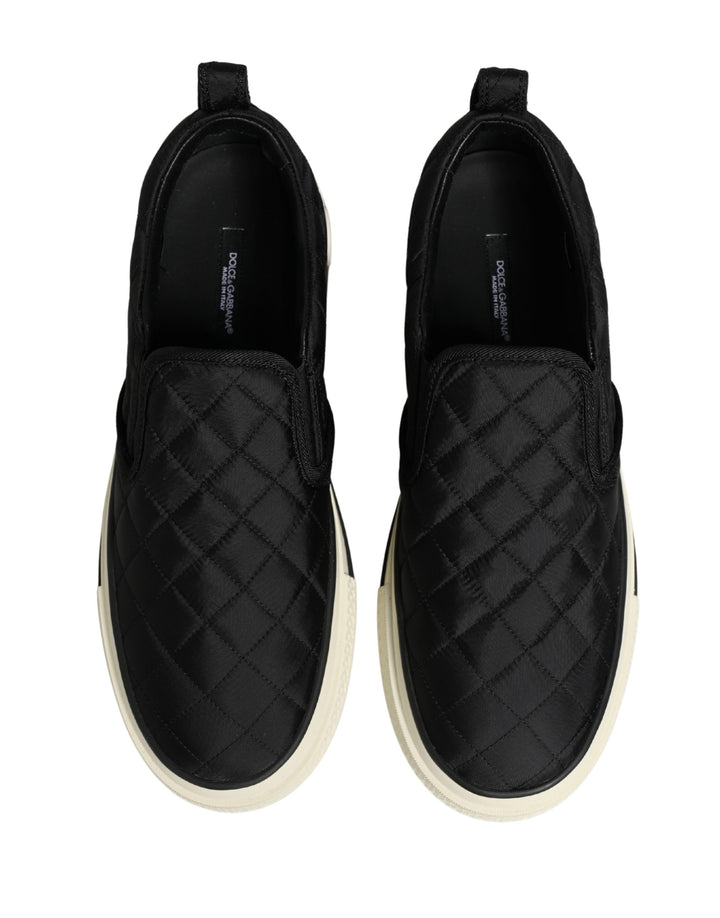 Dolce & Gabbana Black Quilted Slip On Low Top Sneakers Shoes