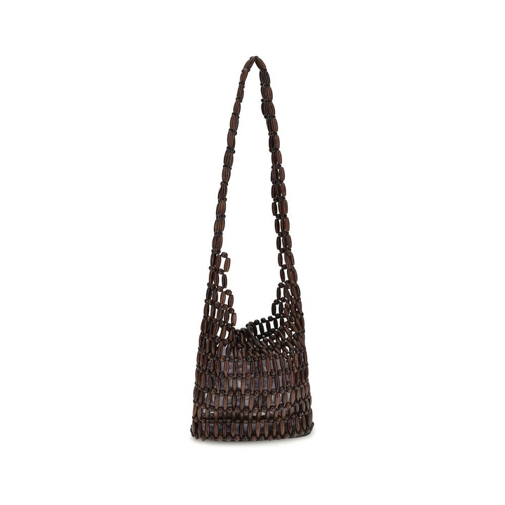 Staud Brown Wood Shoulder Bag