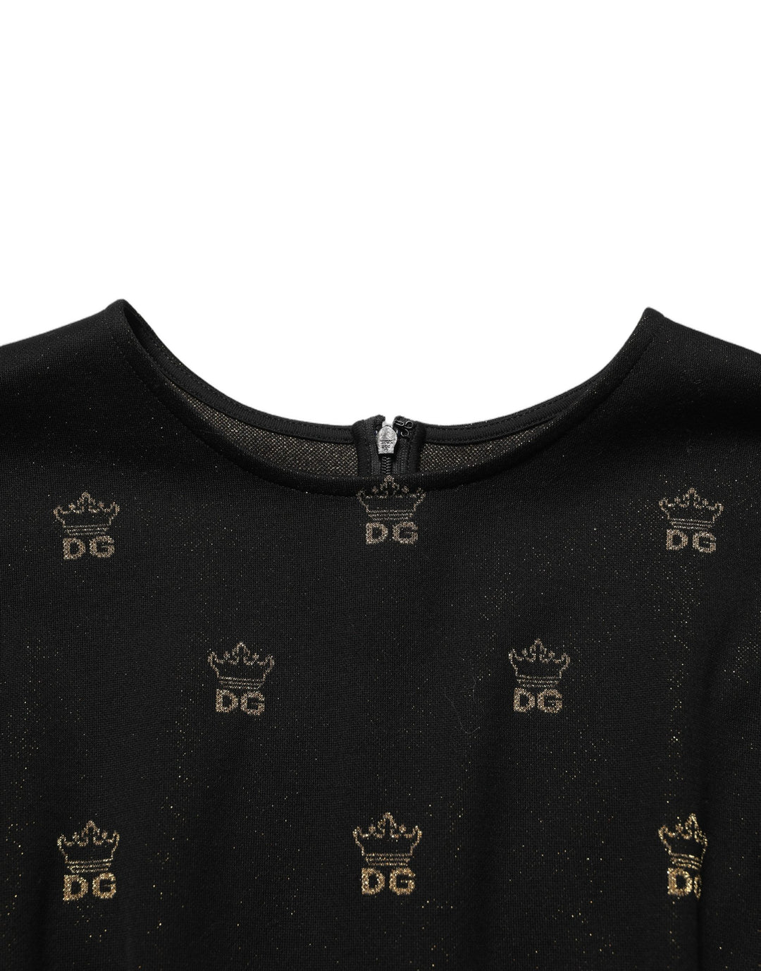 Dolce & Gabbana Black DG Crown Short-Sleeve Sheath Dress