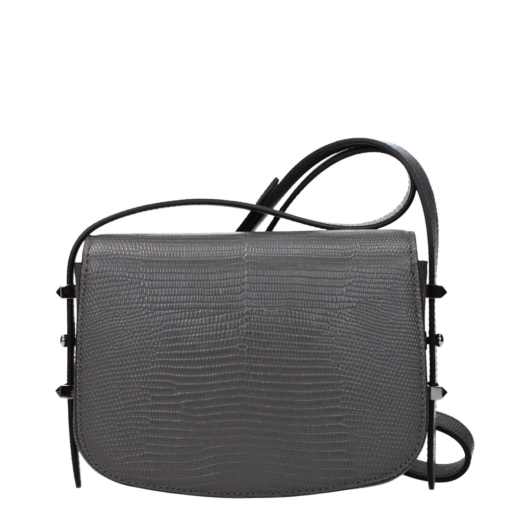 Jimmy Choo Gray Leather Shoulder Bag