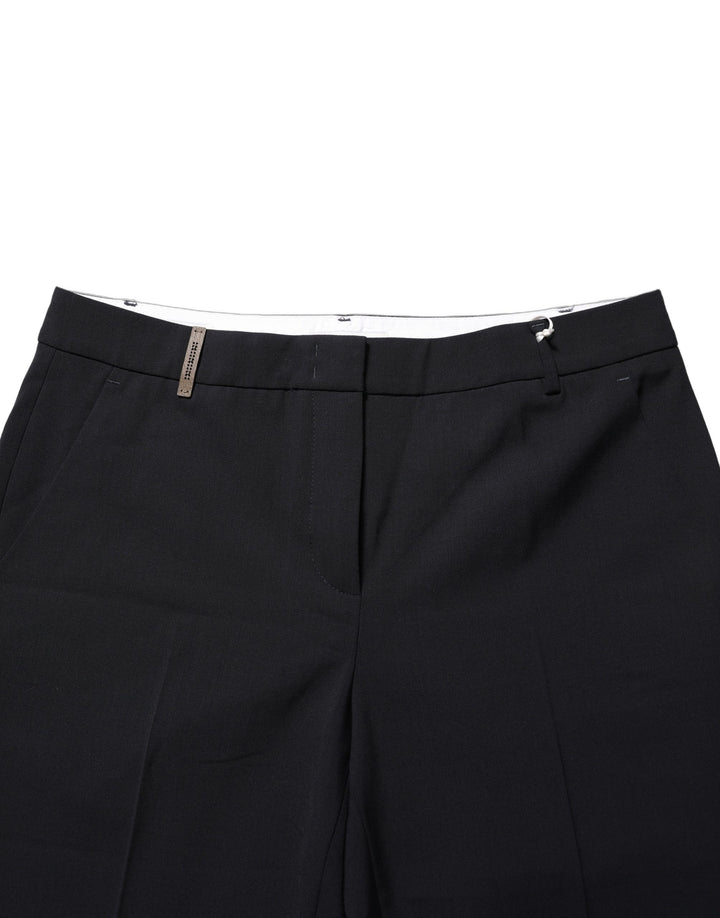 Peserico Black Skinny Mid Waist Chino Women Trouser Pants