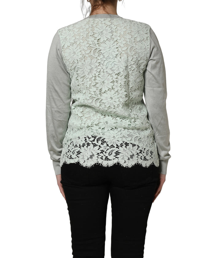 Dolce & Gabbana Green ButtonDown LongSleeve Cardigan Sweater