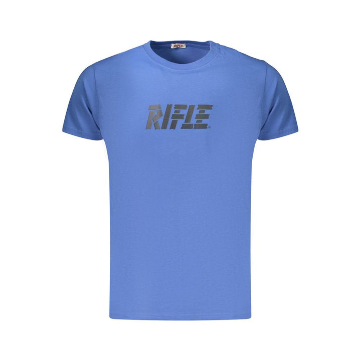 Rifle Blue Cotton Mens T-Shirt