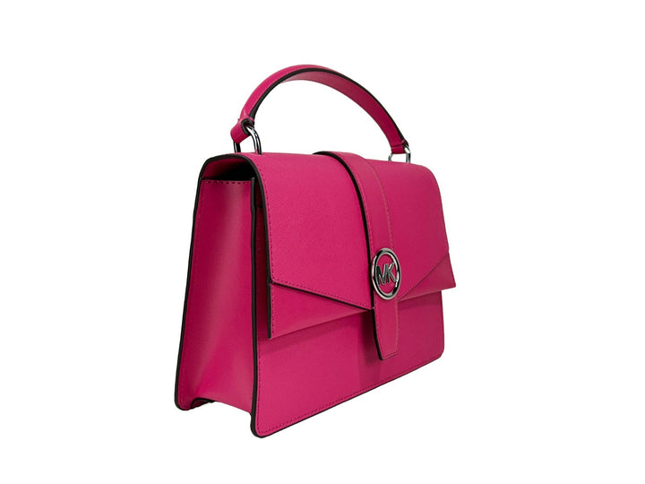 Michael Kors Outlet Greenwich Medium Saffiano Leather Satchel - DragonFruit