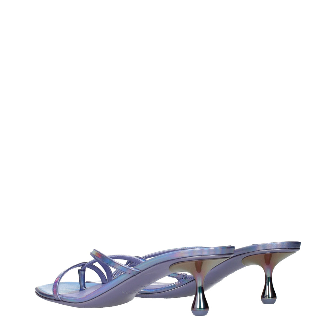Jimmy Choo Purple Leather Flat Sandals