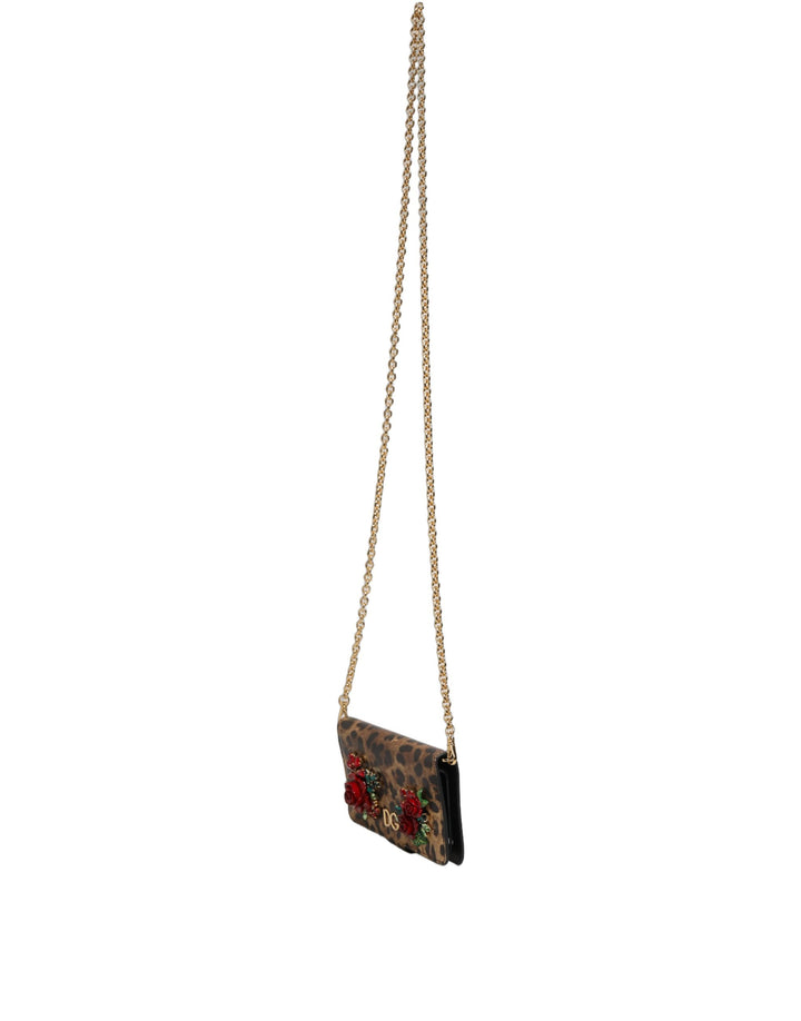 Dolce & Gabbana Flip Cover Brown Leopard Crystal iPhone X - XS Case