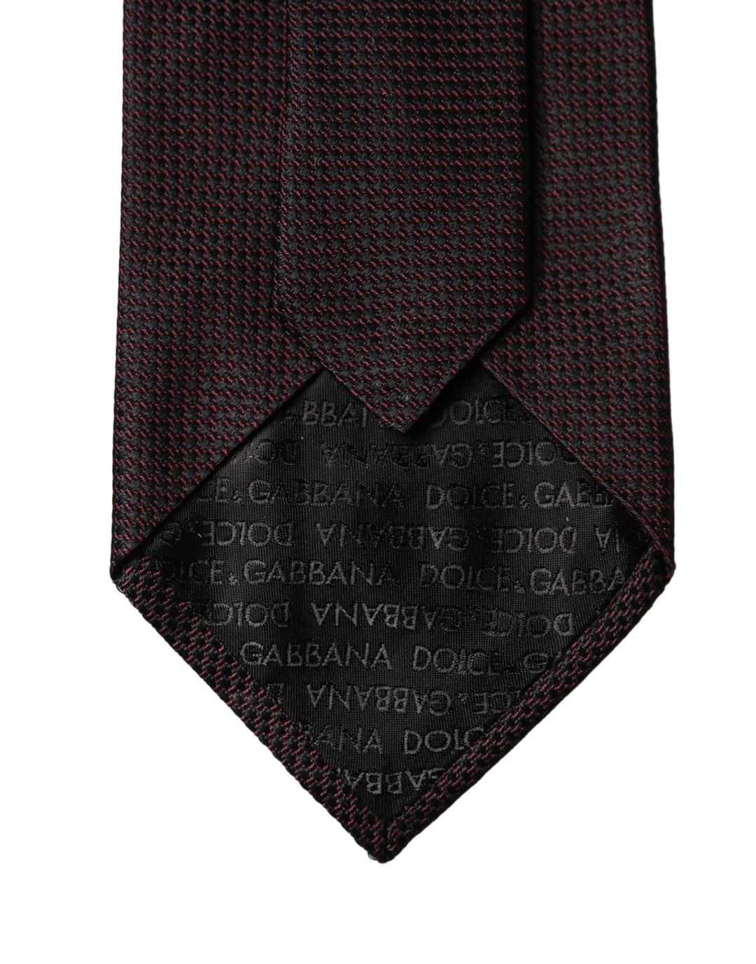 Dolce & Gabbana Black Red Patterned 100% Silk Adjustable Men Necktie Tie