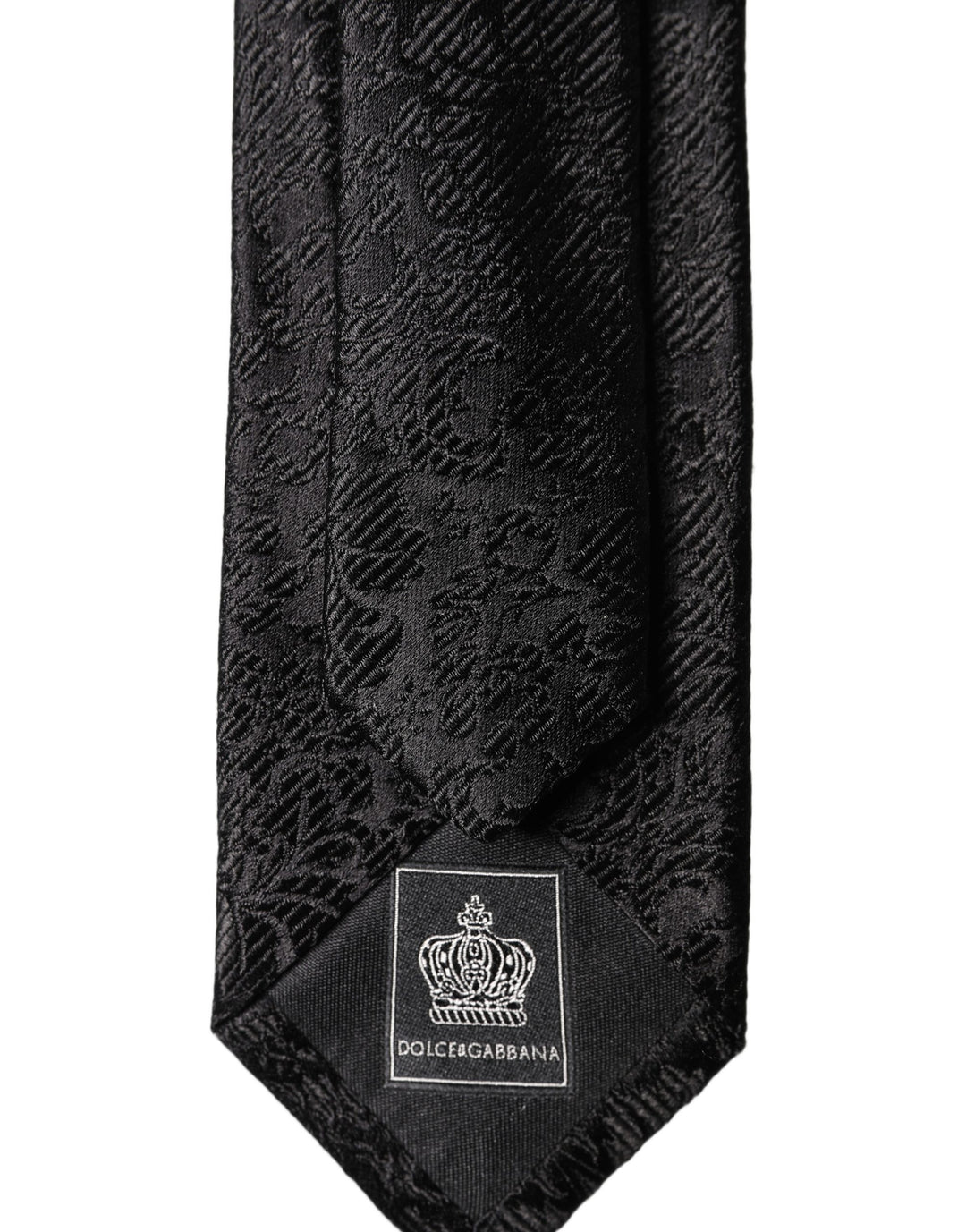 Dolce & Gabbana Black Floral Fantasy Silk Adjustable Men Tied Necktie Tie
