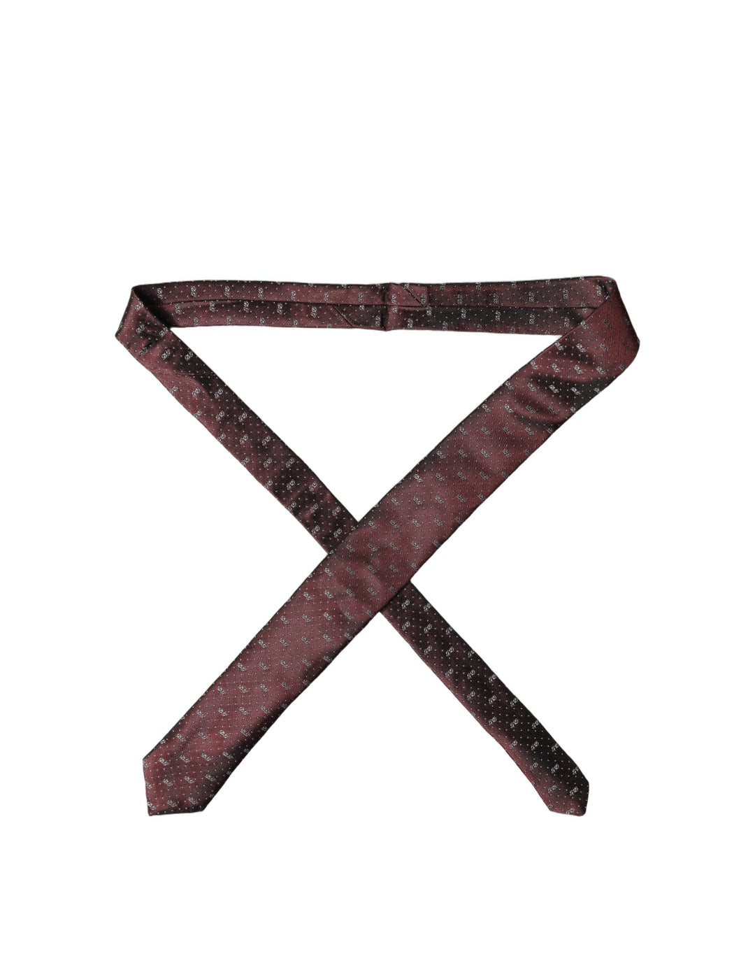 Dolce & Gabbana Burgundy Logo Monogram Silk Adjustable Men Necktie Tie