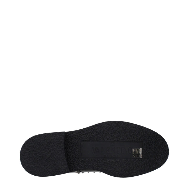Valentino Garavani Black Leather Oxfords And Derbies