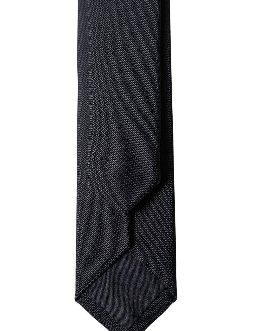 Dolce & Gabbana Black Solid 100% Silk Adjustable Men Tied Necktie Tie
