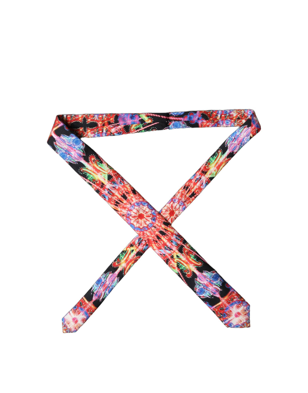 Dolce & Gabbana Multicolor Abstract Silk Adjustable Men Tied Necktie Tie